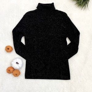 SOLD Karen Scott Rainbow Sparkly Black Sweatshirt